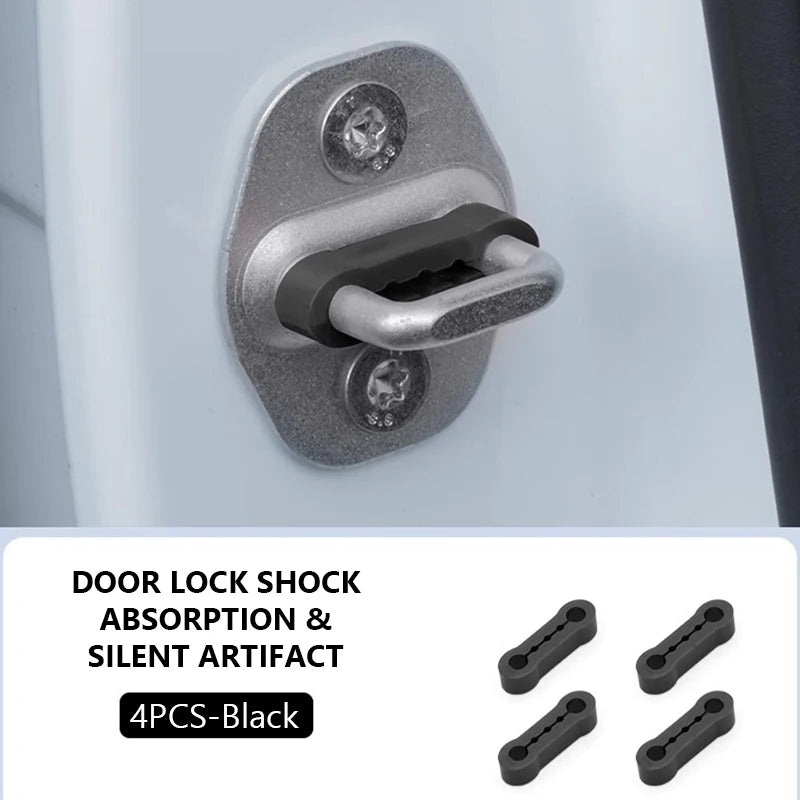 Car Door Shock Absorber & Buckle Pad – Soundproof Anti-Vibration Damper Kit