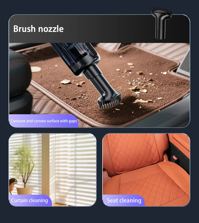 Wireless Car Vacuum Cleaner – 17000Pa Handheld Cordless Vacuum with One-Button Dust Dump