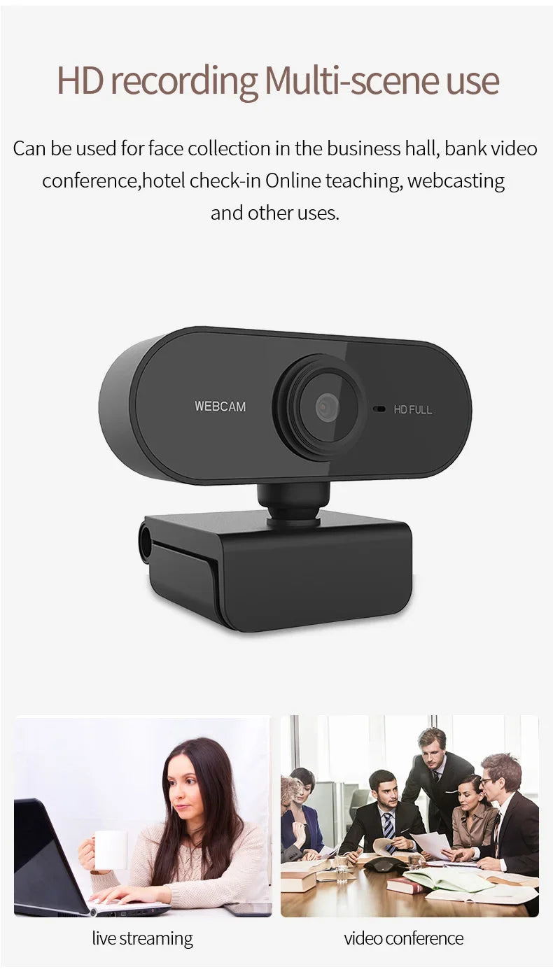 Mini Web Camera PC Full HD With Microphone USB Plug Support Laptop Desktop Suitable For Video Calls Conference Live Work