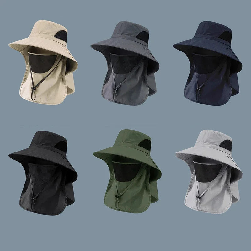 Unisex UV Protection Outdoor Bucket Hat with Neck Flap