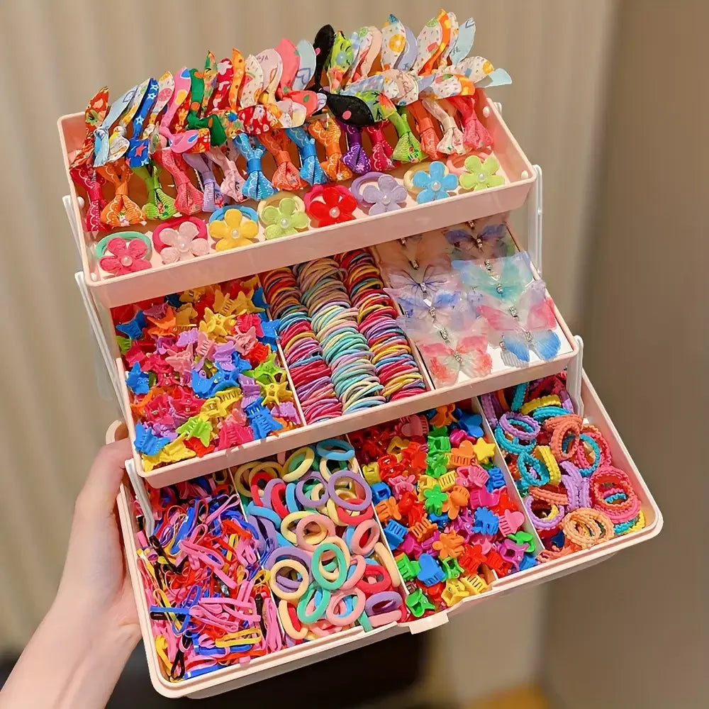 555 pieces/set, colorful butterfly hair clips for girls, stylish and sweet hairstyles, hair accessories.
