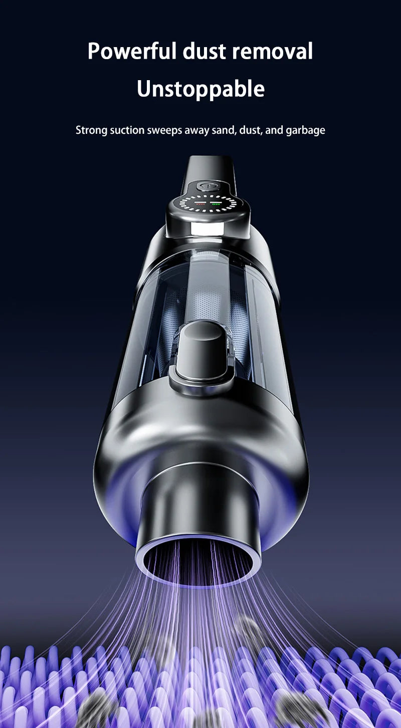 Wireless Car Vacuum Cleaner – 17000Pa Handheld Cordless Vacuum with One-Button Dust Dump