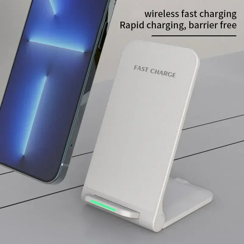 30W Foldable Wireless Charger Stand Pad For iPhone 17 16 15 14 13 12 Pro X XS 8 Samsung Xiaomi Fast Charging Station Dock