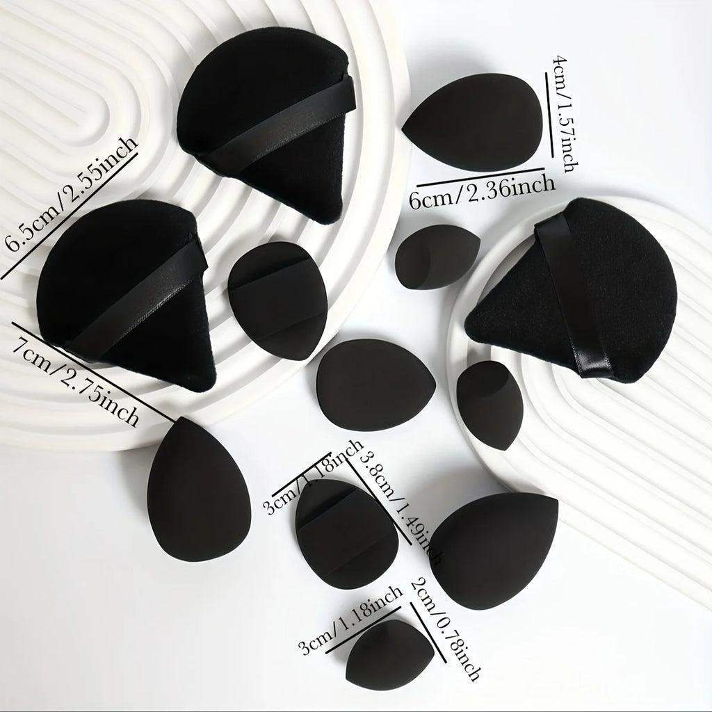 12-Piece Professional Makeup Sponge & Powder Puff Set