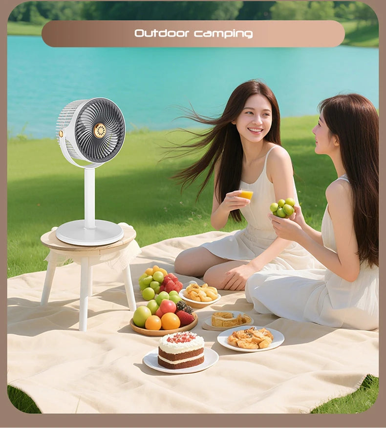 Wireless Fan Height Adjustable Outdoor Travel Camping Long Endurance USB Charging Portable Student Dormitory High Wind Power