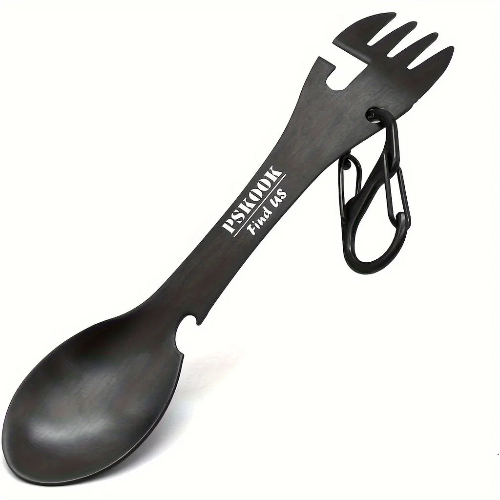 Outdoor Survival Tools 5 in 1 Camping Multi-functional EDC Kit Practical Fork Knife Spoon Bottle/Can Opener