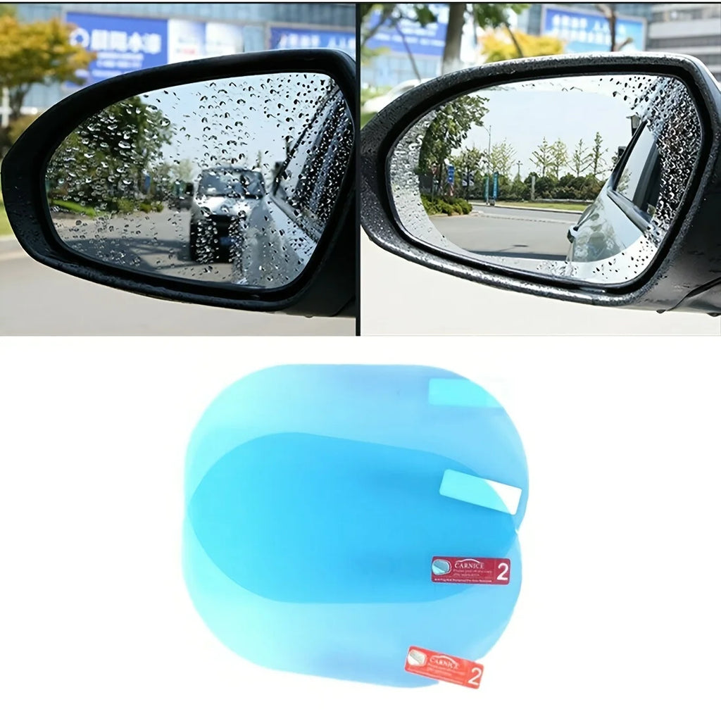 4pcs Car Rearview Mirror Protective Film Side Windows Sticker, Anti Fog Glare Rainproof Waterproof Mirror Film Clear Nano Coatin