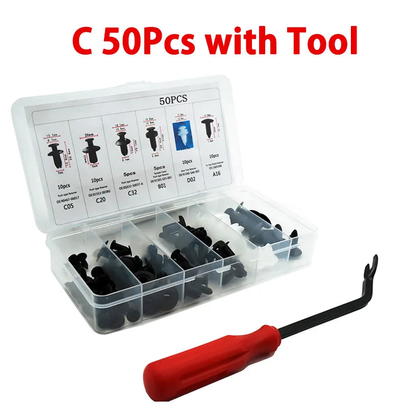Universal Car Body Push Retainer Clip & Fastener Kit