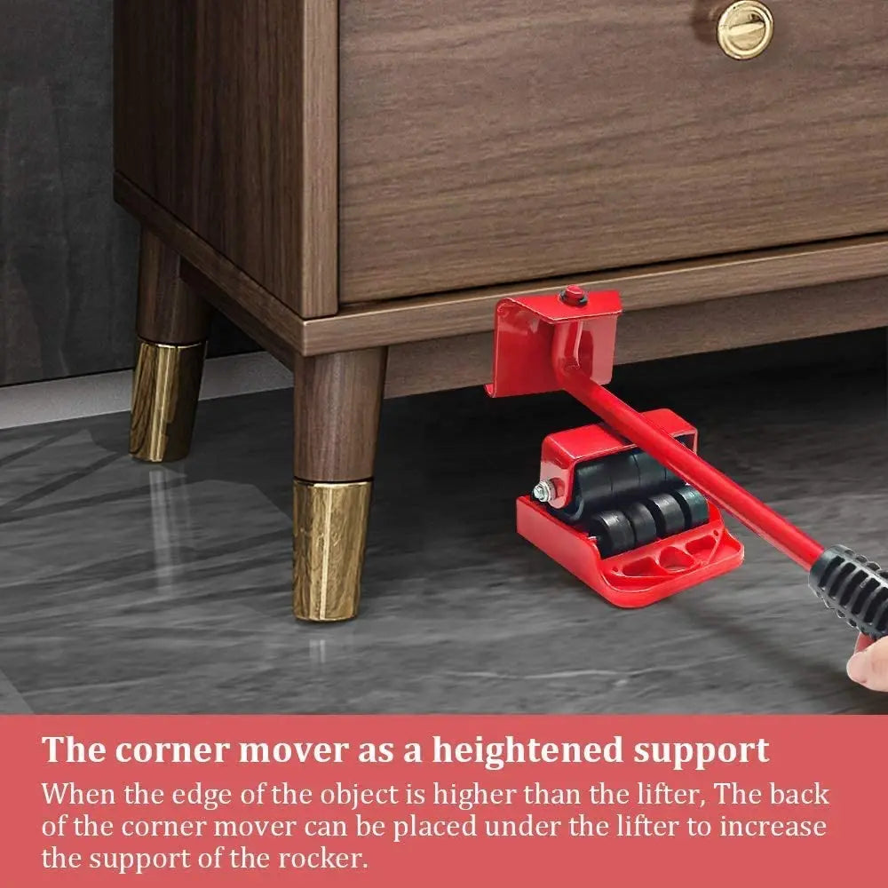 Professional Furniture Mover Tool Set Heavy Stuffs Transport Lifter Wheeled Mover Roller with Wheel Bar Moving Hand Device