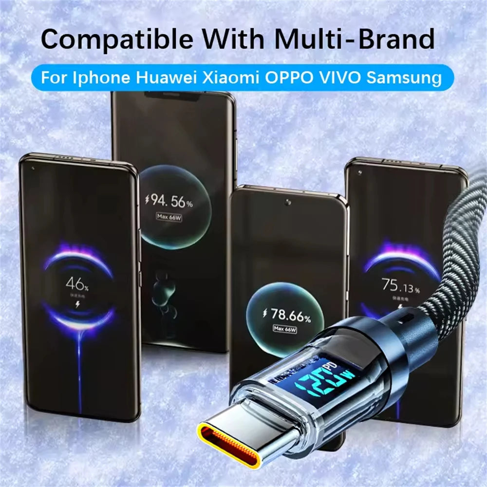 Digital LED Display High-Power USB Fast Charging Cable