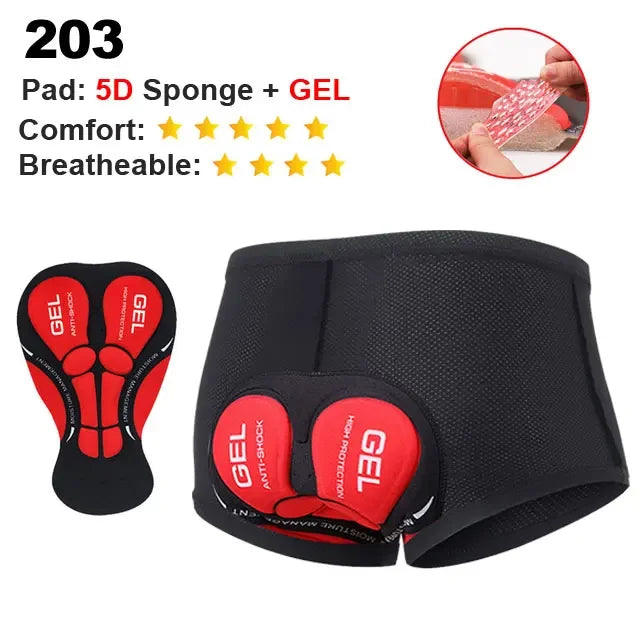 Breathable Cycling Underwear Cycling Shorts  5D Gel Pad Shockproof Bicycle Underpant MTB Road Bike Underwear Man Shorts