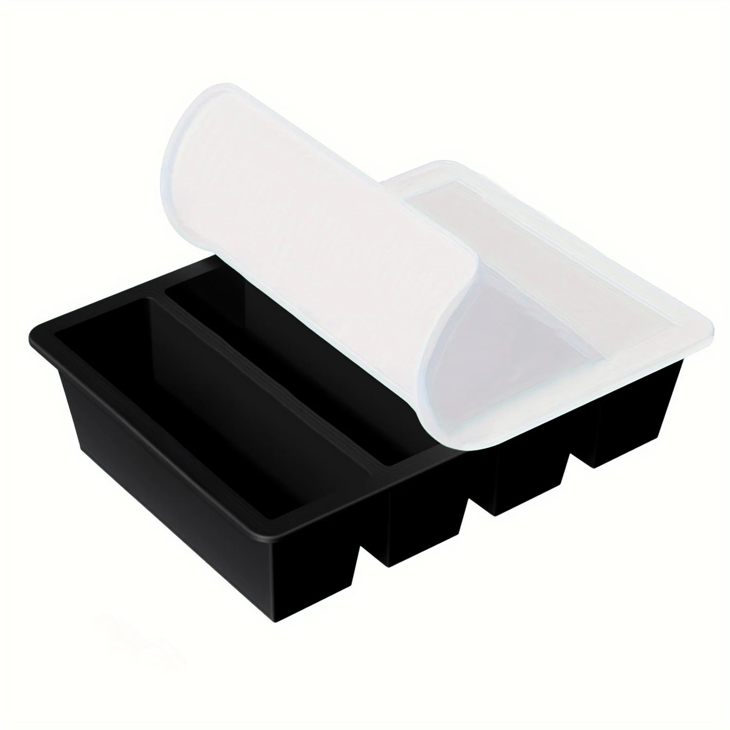 1/4 pcs Large Rectangular Ice Cube Mold Set with Lid Stackable Freezer Trays for Bottles Beverages Long Cubes Mould Kitchen Items