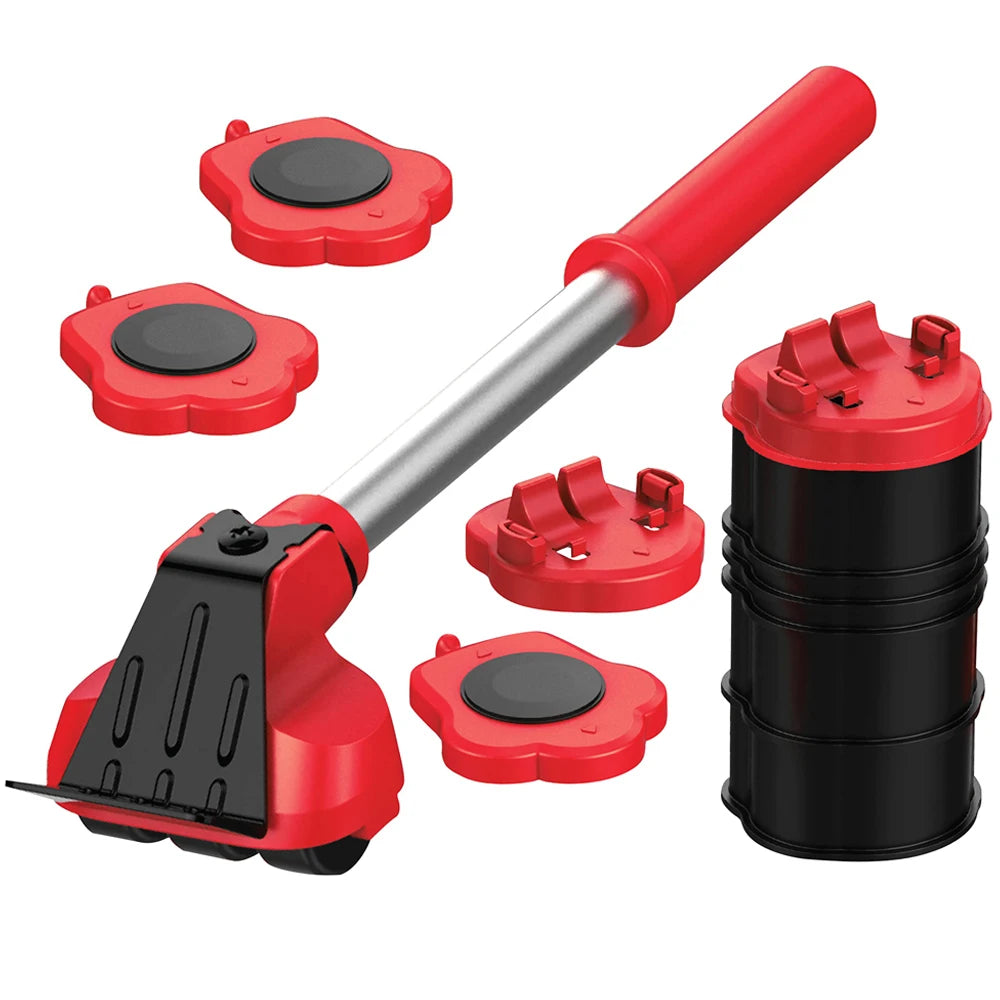 Professional Furniture Mover Tool Set Heavy Stuffs Transport Lifter Wheeled Mover Roller with Wheel Bar Moving Hand Device