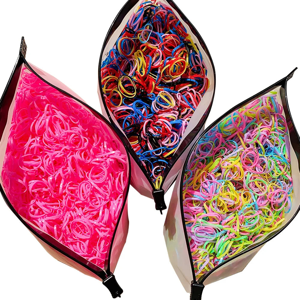 Bulk Colorful Disposable Elastic Hair Ties Set