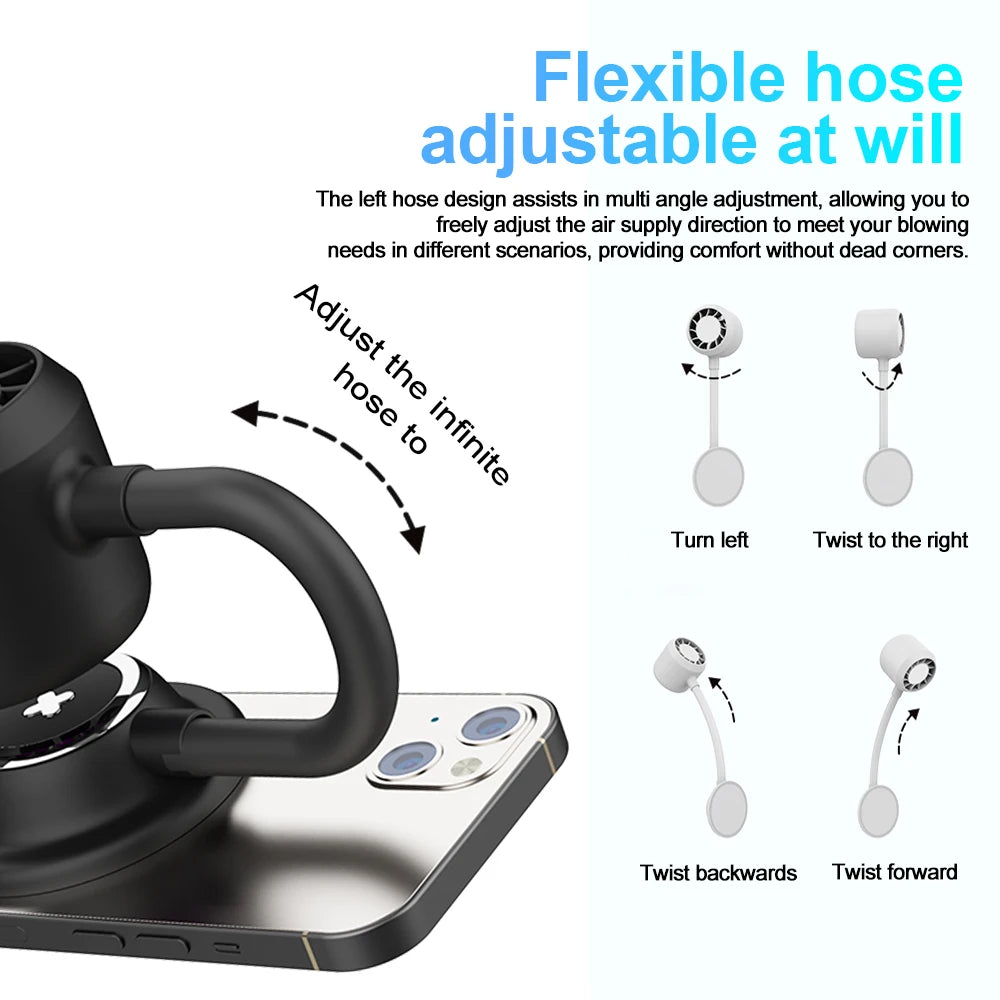 Multifunctional Handheld Mini Fan with Magnetic Phone Holder & Night Light