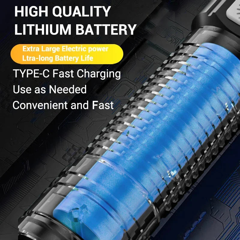 High-Power 2000LM Tactical LED Flashlight with Digital Display