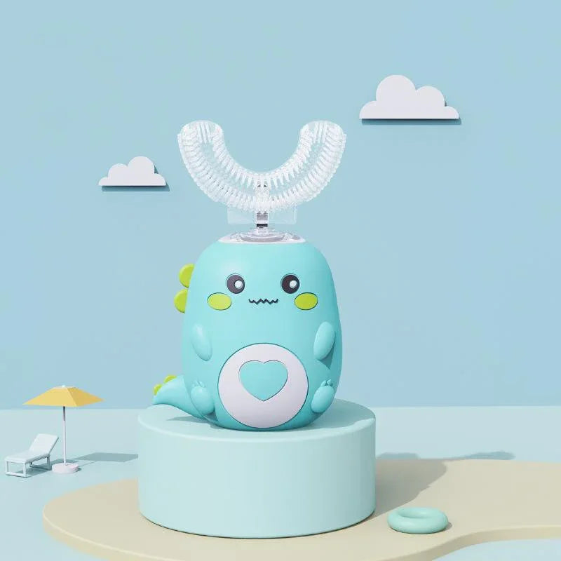 Food Grade Silicone U-Shaped Kids Electric Toothbrush 360° Automatic Cleaning USB Charging Smart Oral Care Children Toothbrush