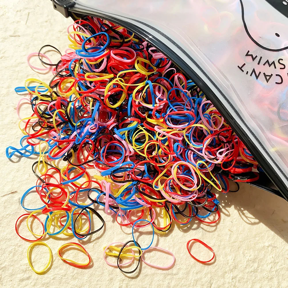 Bulk Colorful Disposable Elastic Hair Ties Set
