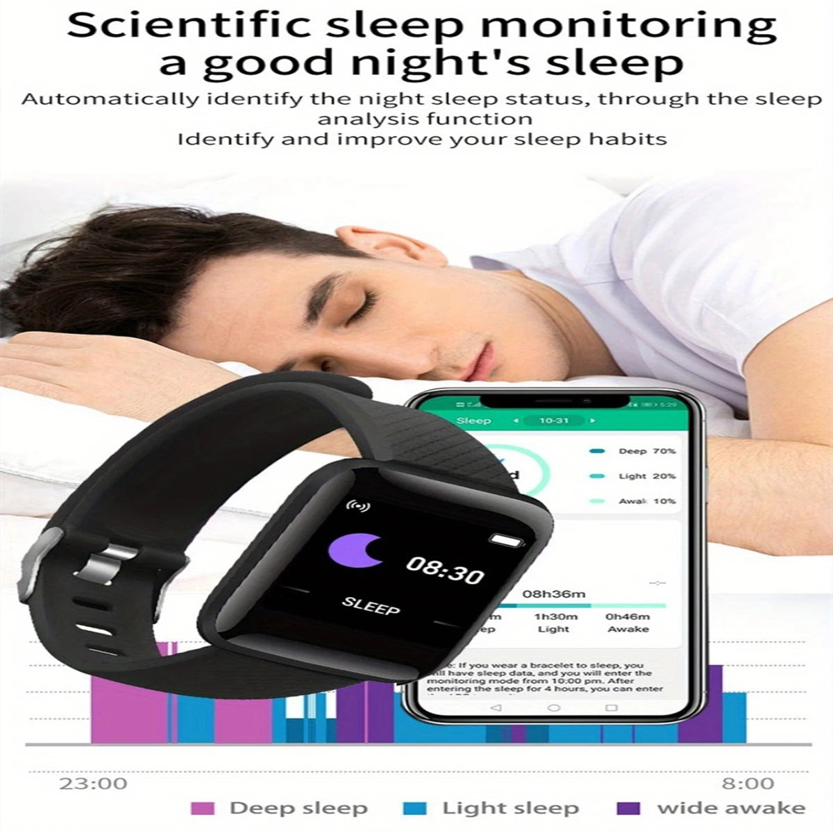 Unisex Smartwatch with Fitness Tracker & Message Alerts