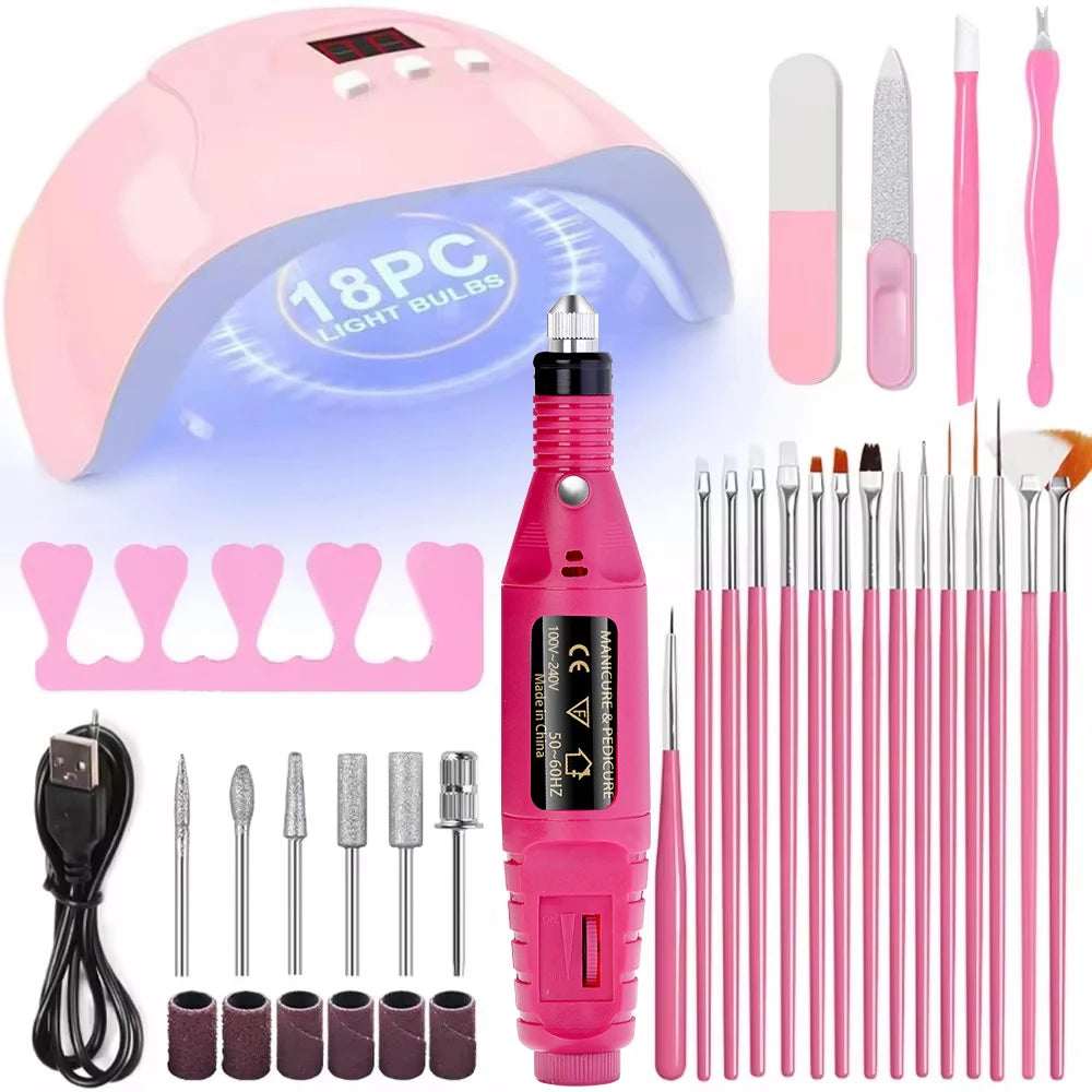 LINMANDA Acrylic Nail Starter Kit with UV/LED Lamp & Electric Drill