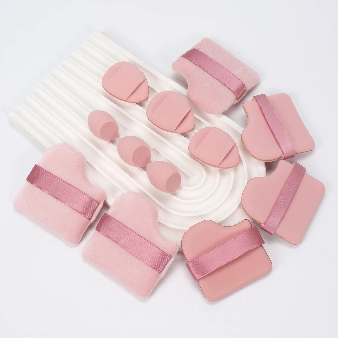 12-Piece Professional Makeup Sponge & Powder Puff Set