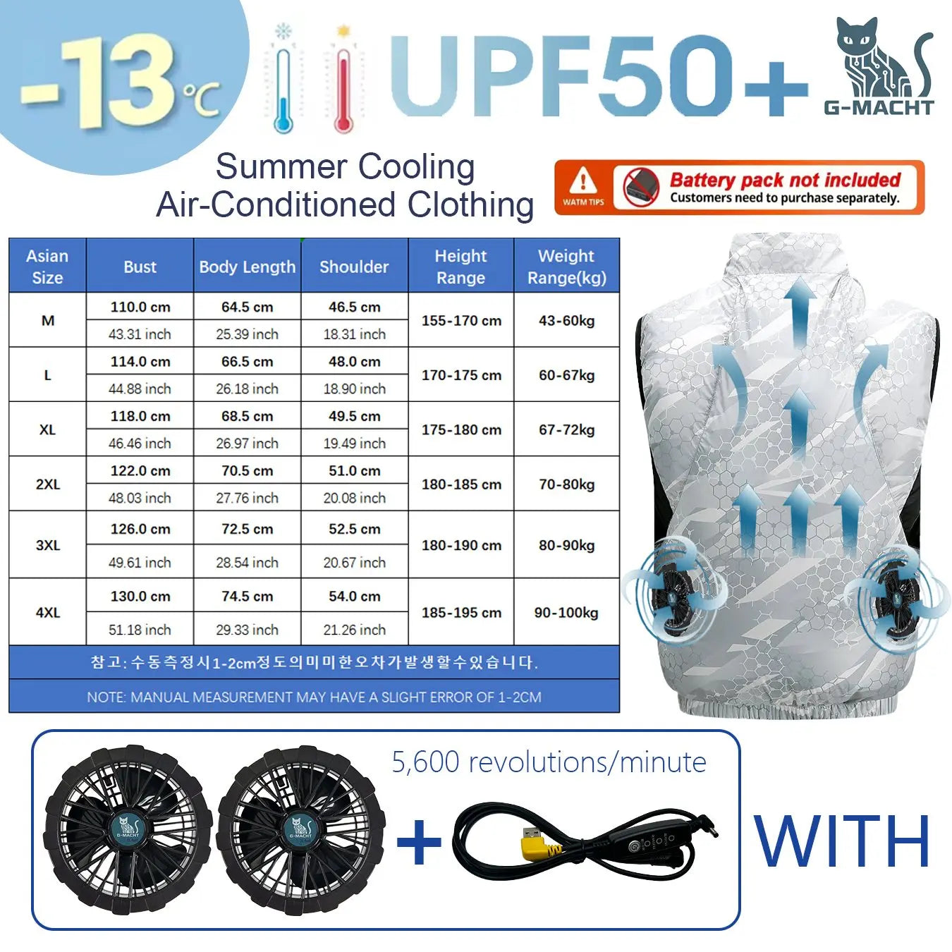 4-Fan USB Cooling Vest – Breathable Summer Workwear for Men & Women