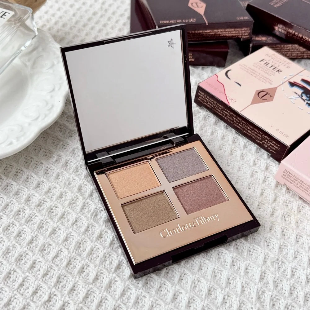 4Pan Velvet&9Pan Silk Shimmer Eyeshadow&Cream Blush Dewy Long Lasting Buildable Blendable Natural Glow Makeup