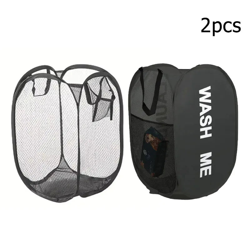 Foldable Large-Capacity Mesh Pop-Up Laundry Basket
