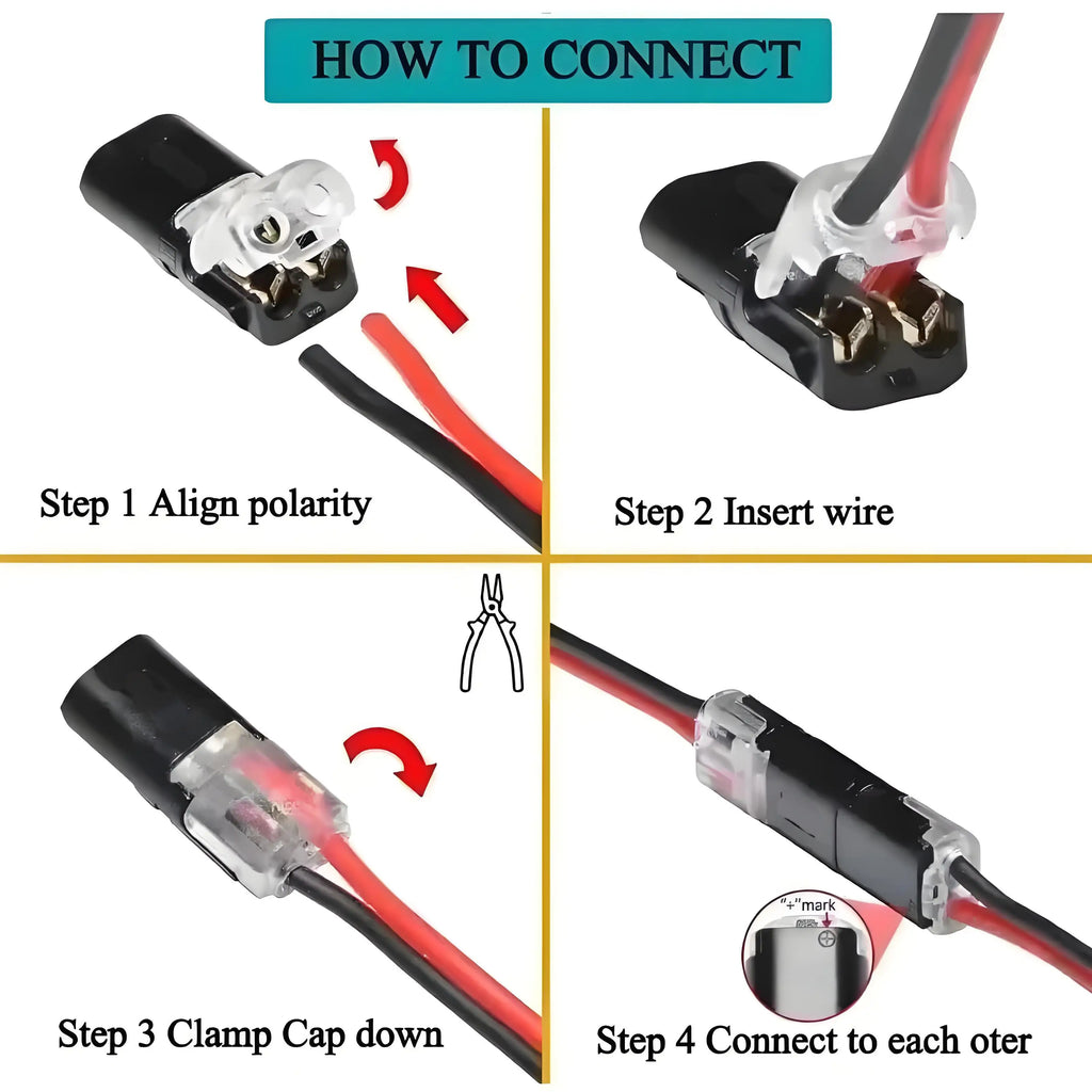 Universal 2-Pin Waterproof Electrical Wire Connector Kit