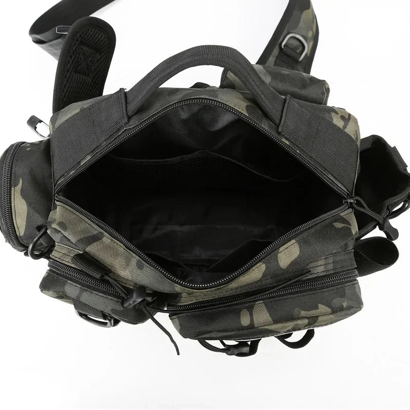 Large Capacity Fishing Gear Bag With bait box One Shoulder / Waist Bag / Crossbody Three-in-One Fishing Rod Storage Bag
