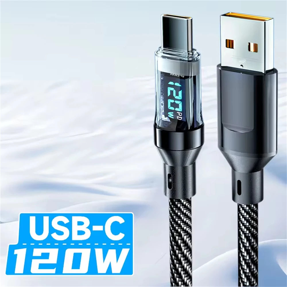 Digital LED Display High-Power USB Fast Charging Cable