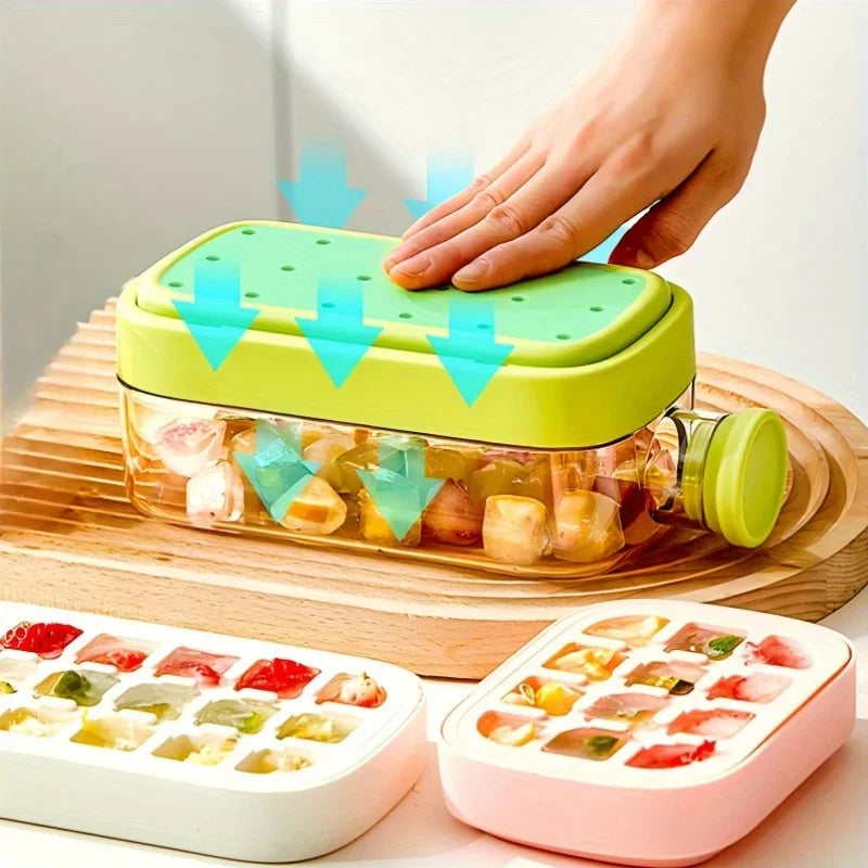 Ice Cube Mold Tray Press Ice Bottle Cup Kettle with Straw Whiskey Ice Cream Water Bottle