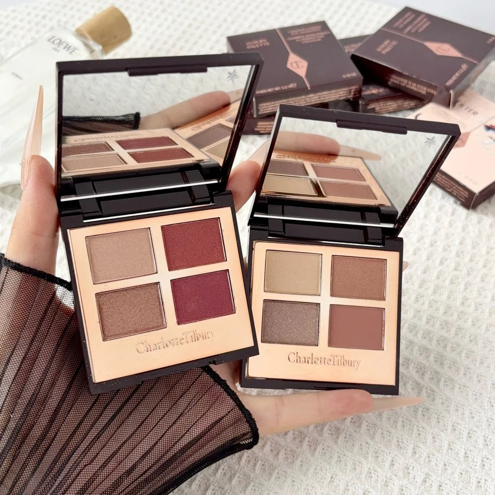 4Pan Velvet&9Pan Silk Shimmer Eyeshadow&Cream Blush Dewy Long Lasting Buildable Blendable Natural Glow Makeup