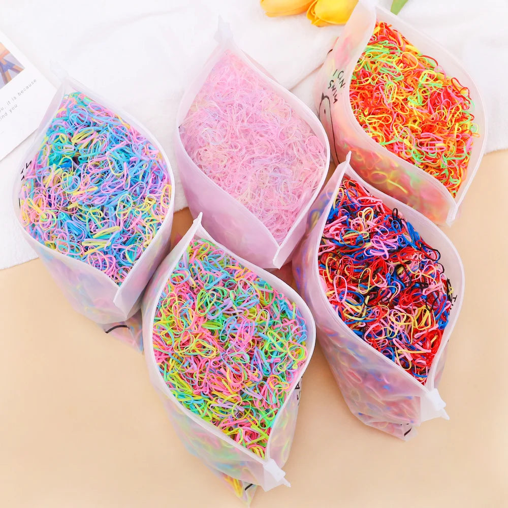 Bulk Colorful Disposable Elastic Hair Ties Set