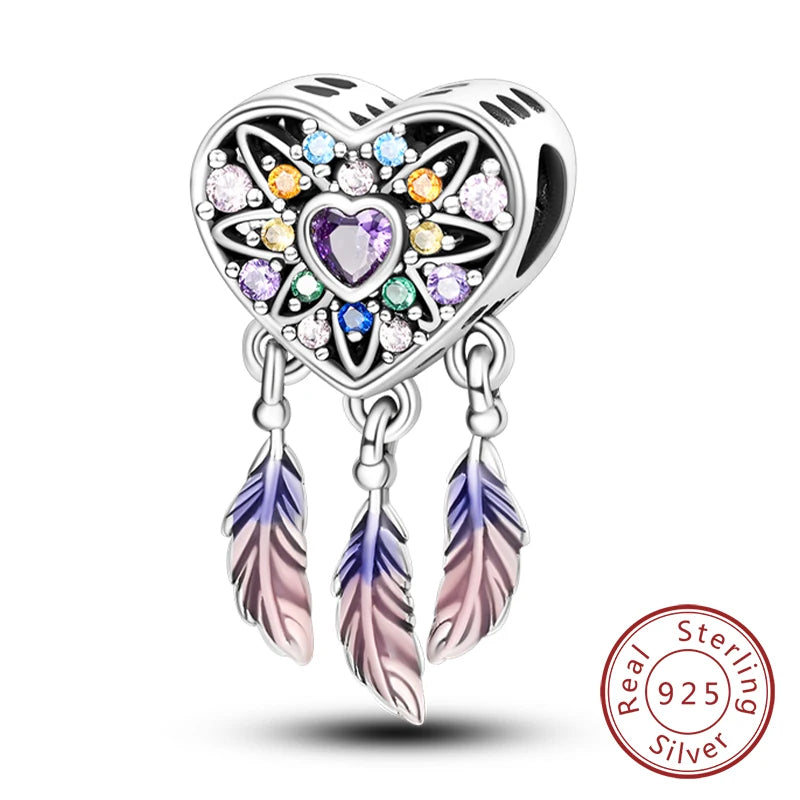 925 Sterling Silve Charms Beads Forever Love Heart Sister Family Life Charms Dangle For Bracelet Woman Jewelry Gifts