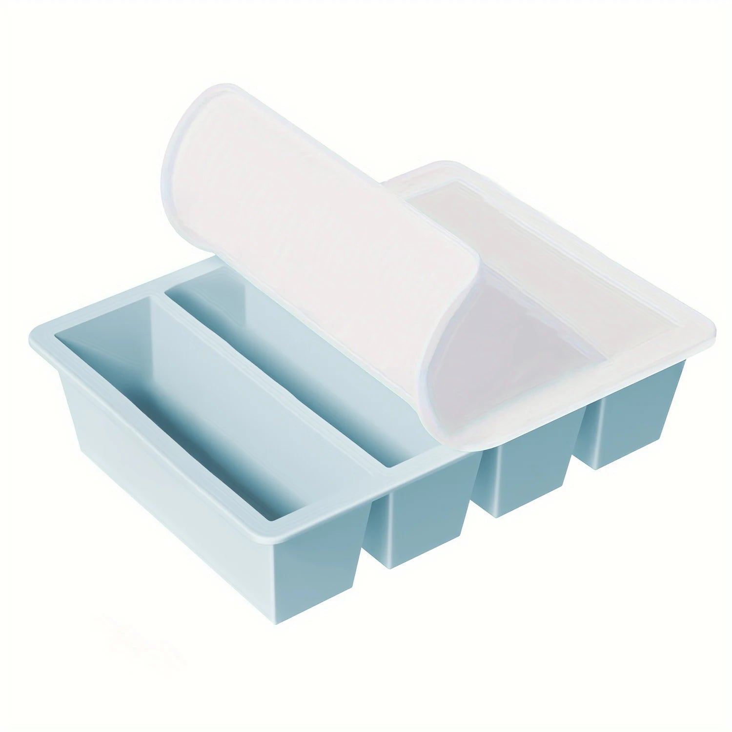 1/4 pcs Large Rectangular Ice Cube Mold Set with Lid Stackable Freezer Trays for Bottles Beverages Long Cubes Mould Kitchen Items