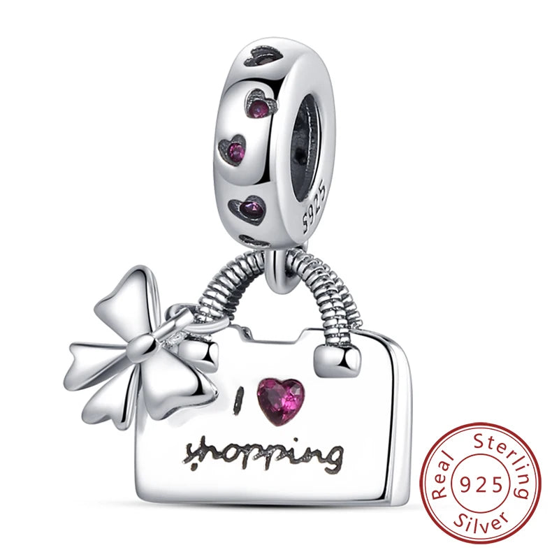925 Sterling Silve Charms Beads Forever Love Heart Sister Family Life Charms Dangle For Bracelet Woman Jewelry Gifts