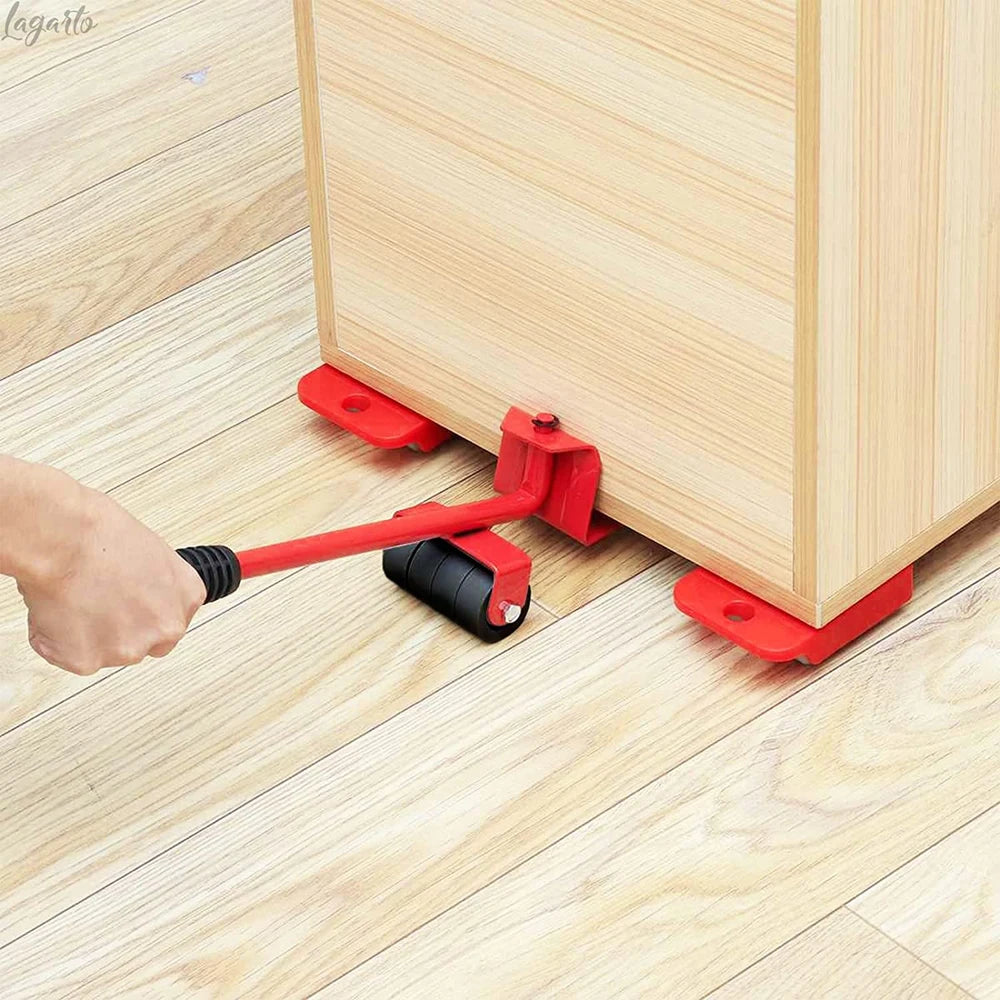 Professional Furniture Mover Tool Set Heavy Stuffs Transport Lifter Wheeled Mover Roller with Wheel Bar Moving Hand Device