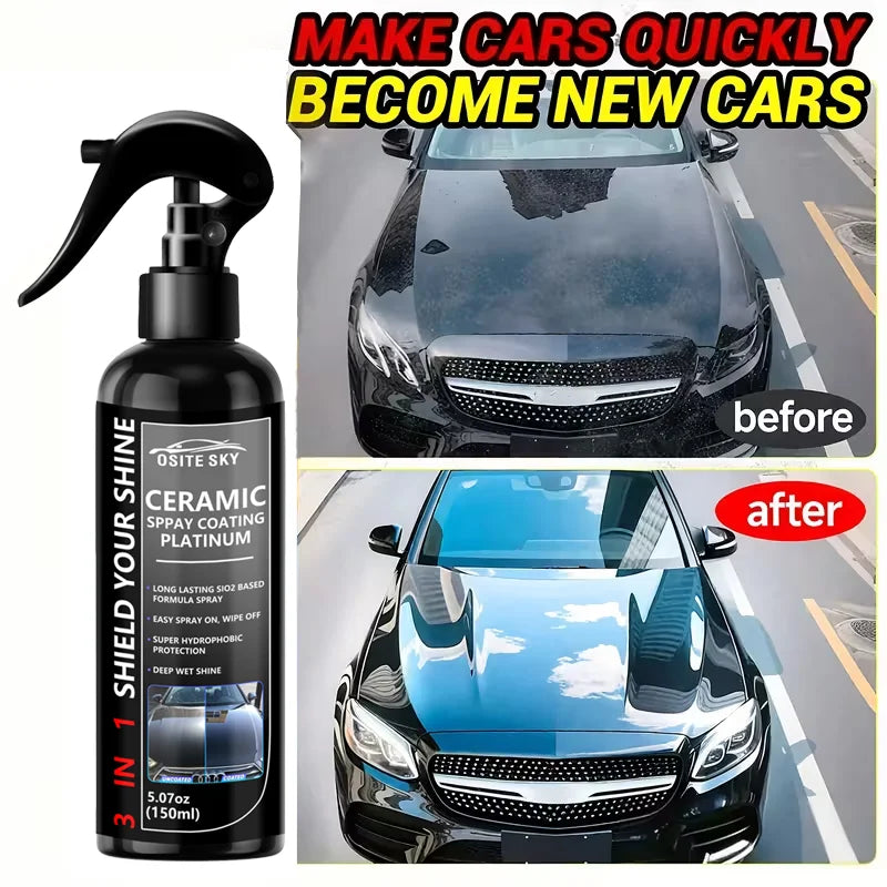 Nano Ceramic Car Coating Spray – 3-in-1 Scratch-Resistant High-Gloss Finish