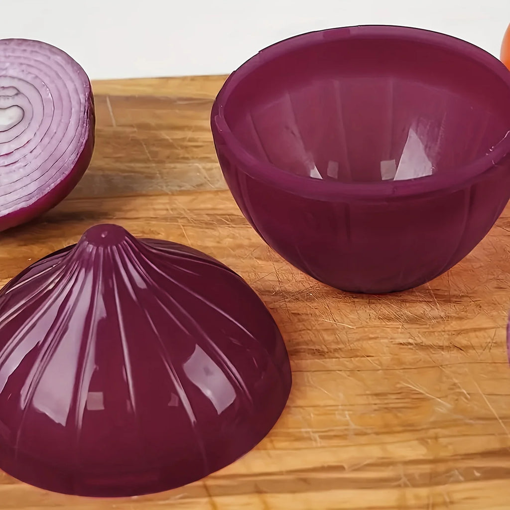 1pc Food Savers, Lemon & Onion Shaped, Multipurpose, Freezer Safe, Flip Top, Hand Wash, Durable plastic storage containers