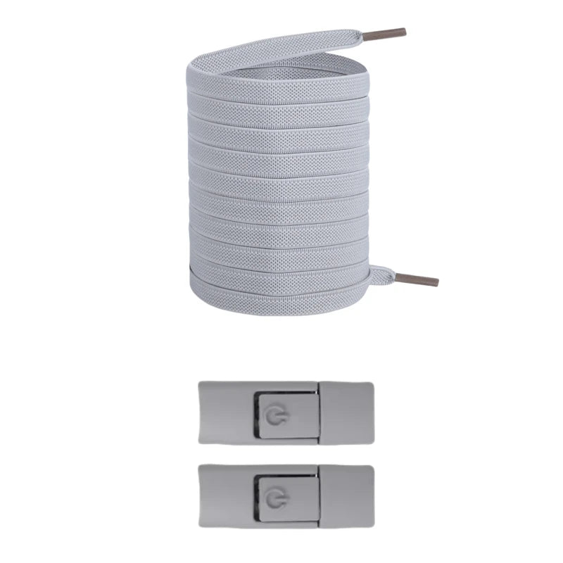 Widened Flat No-Tie Elastic Shoelaces with Press Lock