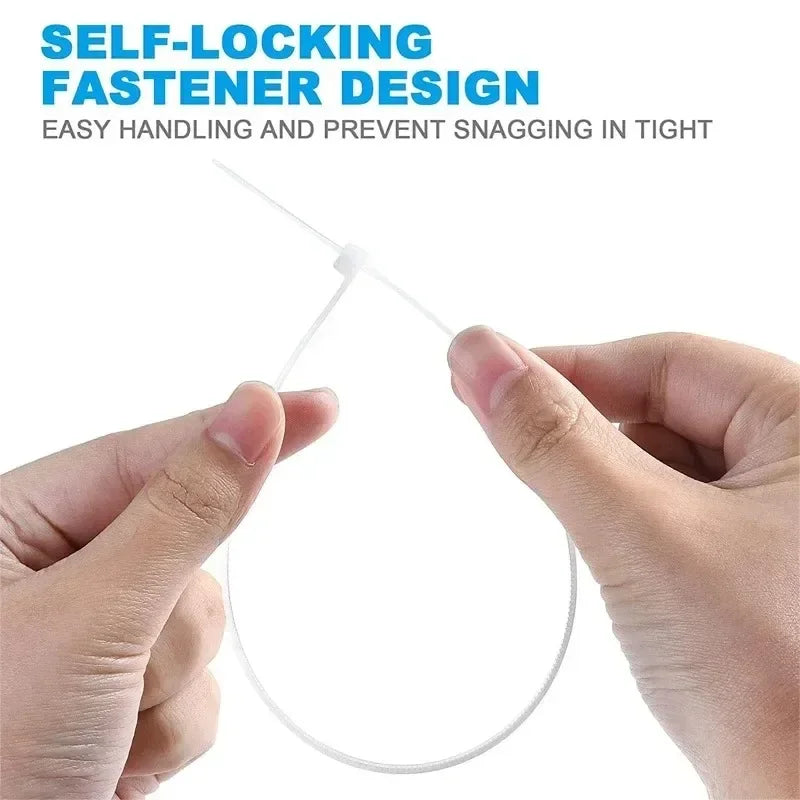 Heavy-Duty Self-Locking Nylon Cable Ties Set