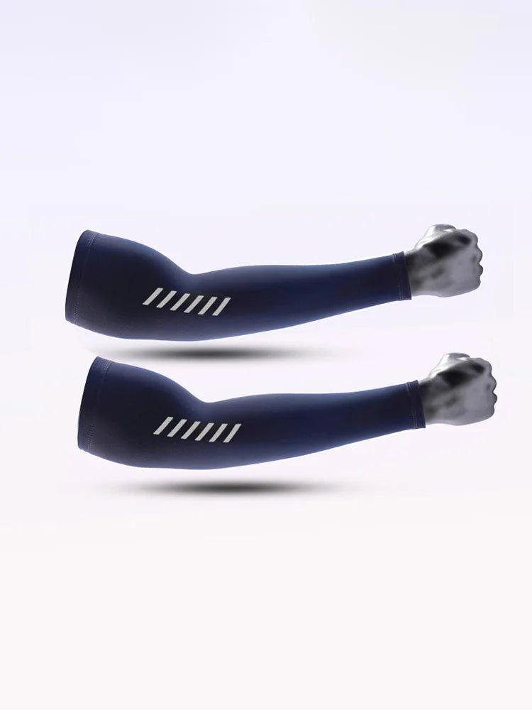 1 Pair Men's Lightweight Breathable Cooling Sports Sleeves Ice Silk Fabric Sweat-Absorbent for Cycling Fishing Running & Hiking