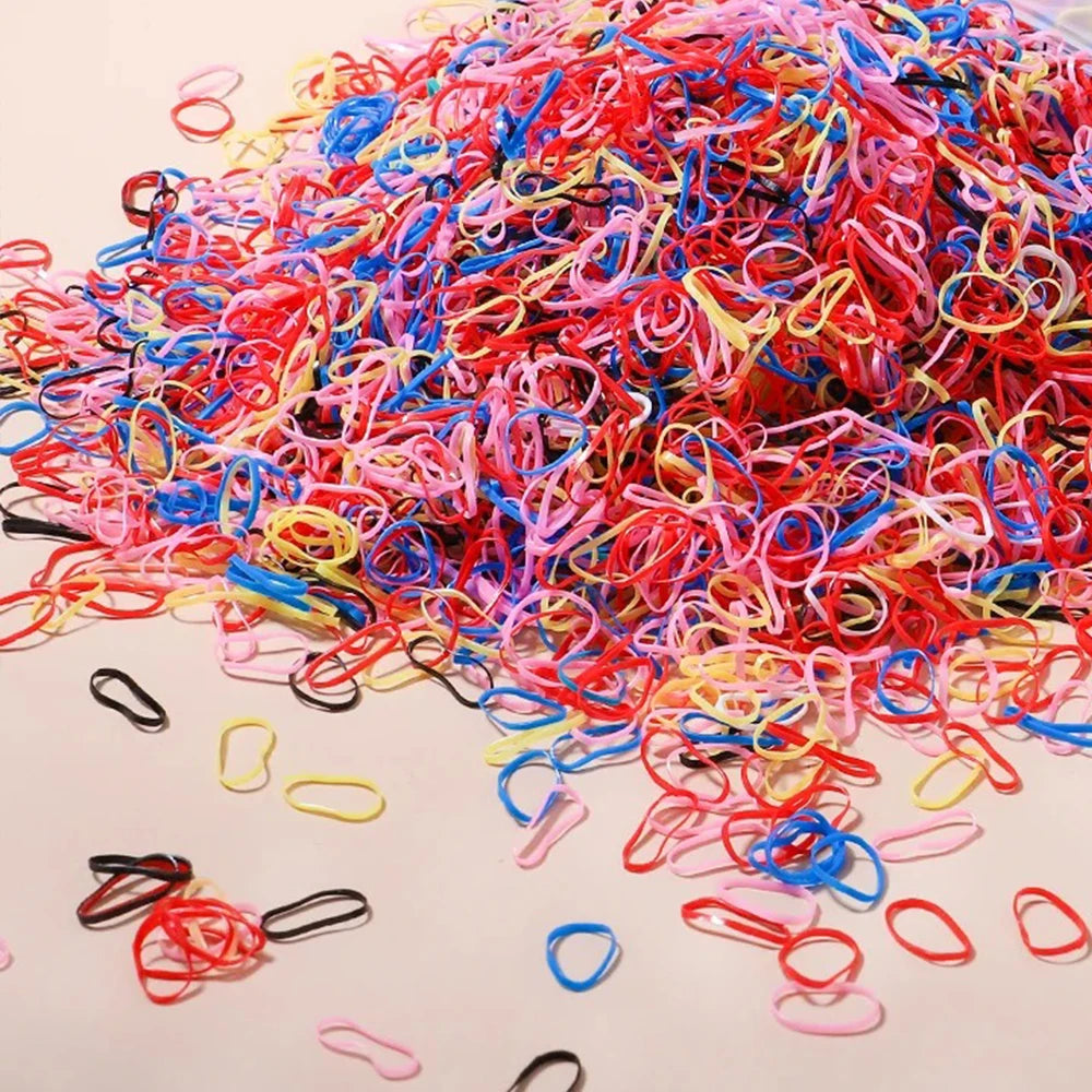 Bulk Colorful Disposable Elastic Hair Ties Set