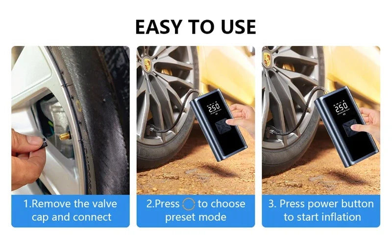 150PSI Portable Wireless Electric Tire Inflator & Pump