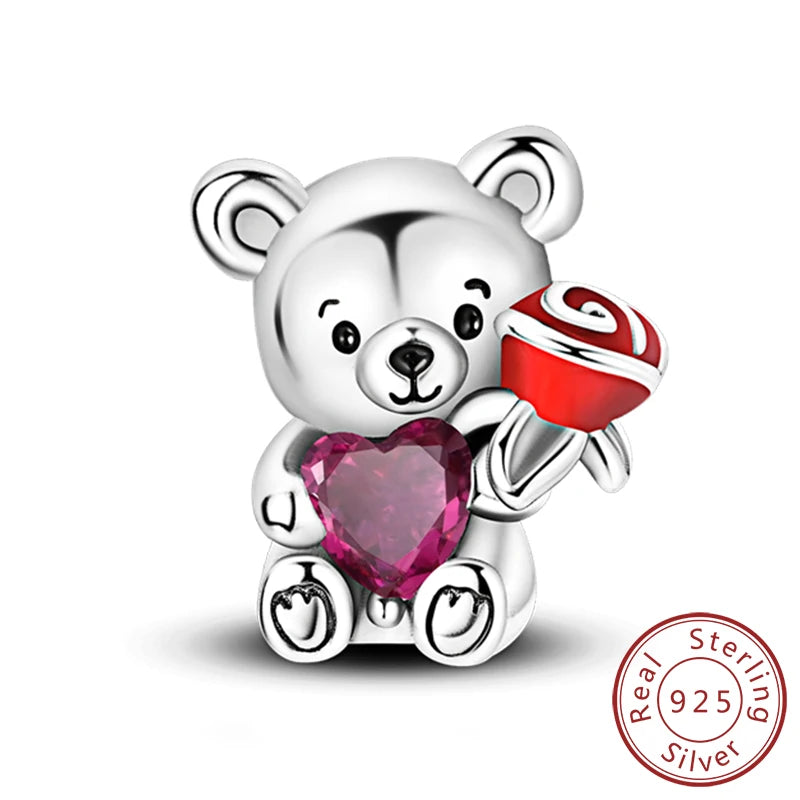 925 Sterling Silve Charms Beads Forever Love Heart Sister Family Life Charms Dangle For Bracelet Woman Jewelry Gifts