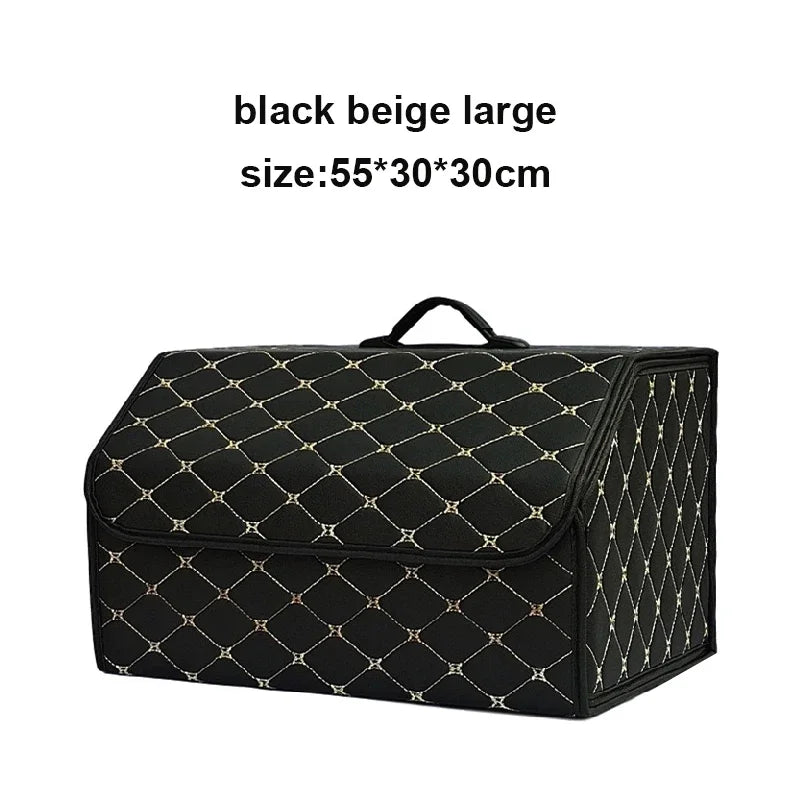 Large Capacity Car Trunk Organizer – Foldable Leather Storage Box for Emergency & Everyday Use