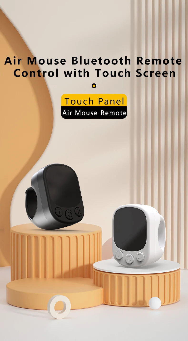 Mouse Ring Remote Control with Touchpad,Smart Automatic Screen Clicker Device，Continuous Clicker，Scrolling Ring Remote Control S