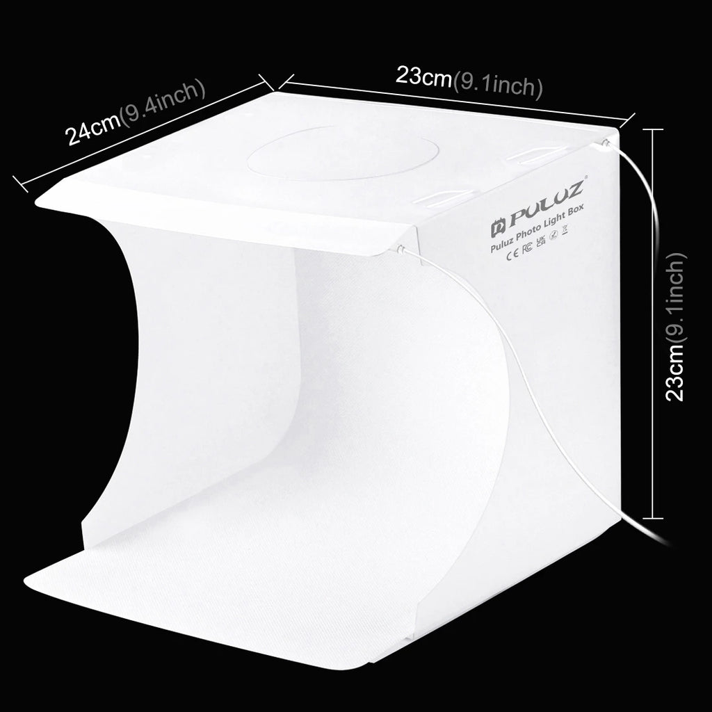 20cm Mini 2 LED Panels Folding Portable 1100LM Light Photo Lighting Studio Shooting Tent Box Kit with 6 Colors Backdrops