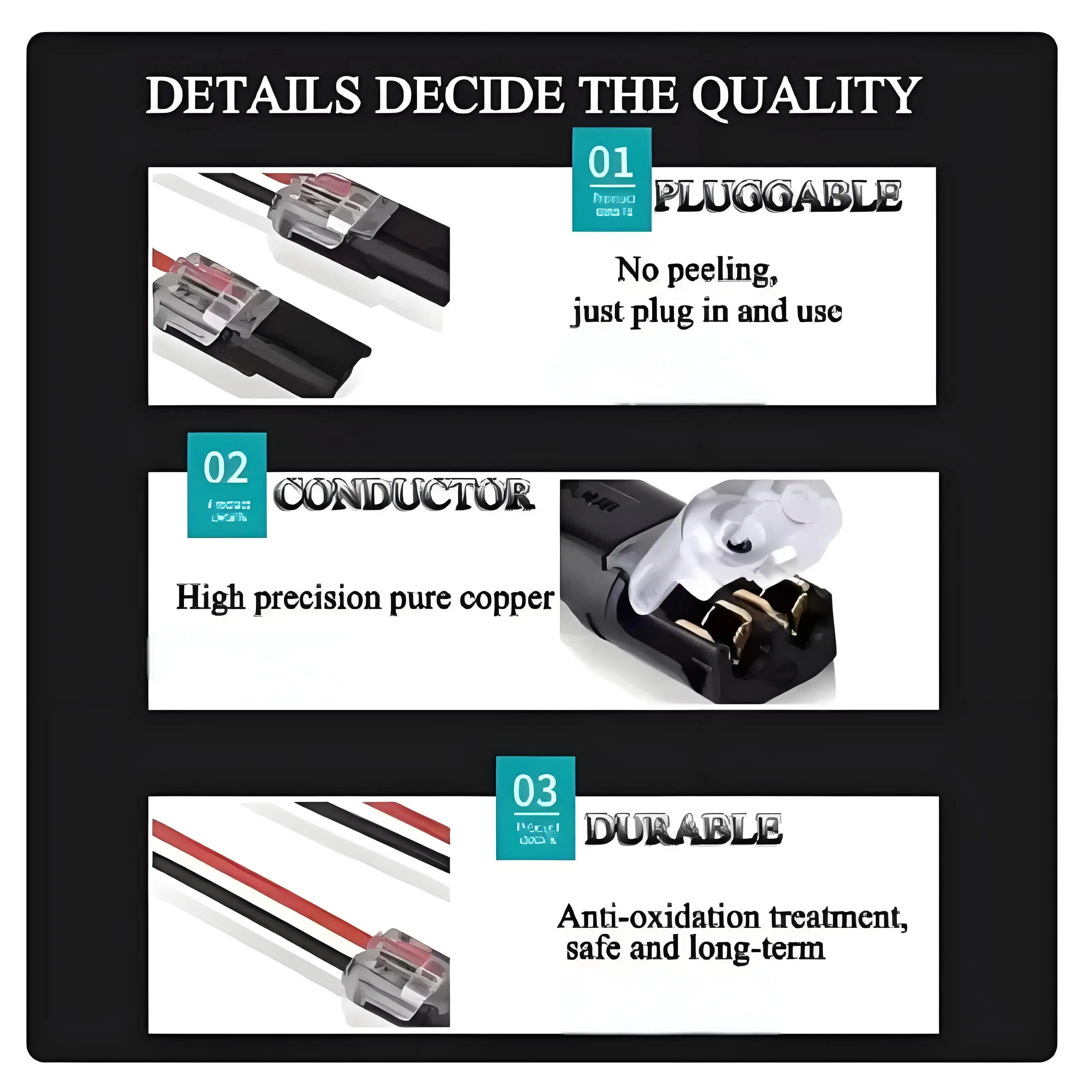 Universal 2-Pin Waterproof Electrical Wire Connector Kit
